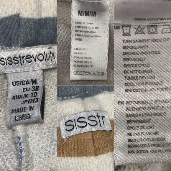 sisstrevolution striped wide leg pants Clearwater knit women's size medium - Picture 12 of 12